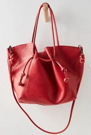 NWT Free People Head Over Heels Tote in Red Lips thumbnail 1