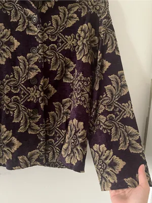 Vintage Studio Works Purple Gold Floral Baroque Blazer Medium Renaissance thumbnail 4