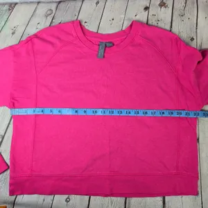 Sweaty Betty After Class Sweatshirt Pink Cropped Thumbhole Pullover US 8 M thumbnail 7