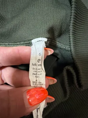 Lululemon Leggings Green Ribbed High Rise thumbnail 7
