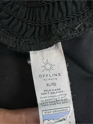 Offline By Aerie Black Smocked Waistband Running Athletic High Waist Shorts thumbnail 9