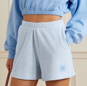 Alo Yoga Muse Ribbed Shorts Blue Skies Heather XS thumbnail 1