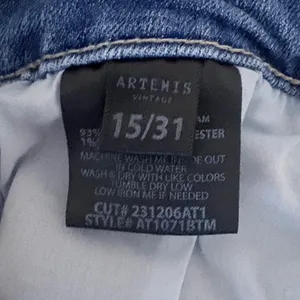 Artemis Vintage Flare Jeans 15/31 Light Wash Double Button High Rise Stretch‎ thumbnail 4