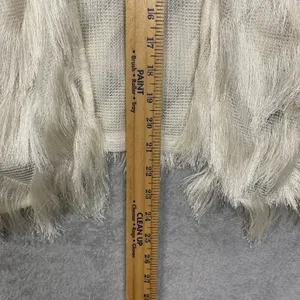 TOPSHOP Sweater Womens 4 Cream Fringe Open‎ Front Cardigan Sweater Cover Up Top thumbnail 5