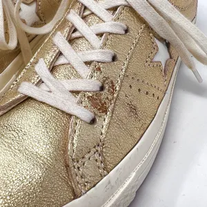 Converse One Star Metallic Gold Egret Leather Low 161589C Skate Sneaker 7 thumbnail 5