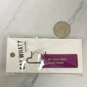 About Face "My Kids Have Four Paws" Purple Keychain Pet Parent ✨ thumbnail 2