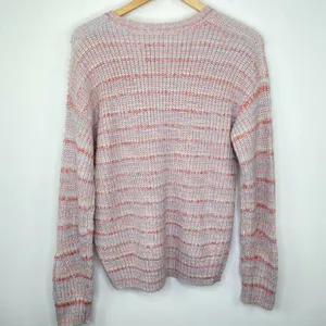 Lucky Brand Sweater Pink Striped Marled Crewneck Knit Chunky Women Medium‎ NWT thumbnail 5