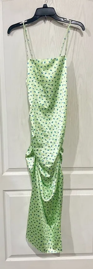 Final price NWOT Zara Green Floral Dress thumbnail 1