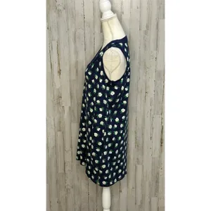 Draper James x Lands' End‎ Blue Floral Shift Dress Petites Size Medium thumbnail 3