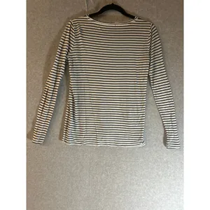 J.crew striped long sleeve t‎ black and white stripes XS thumbnail 4