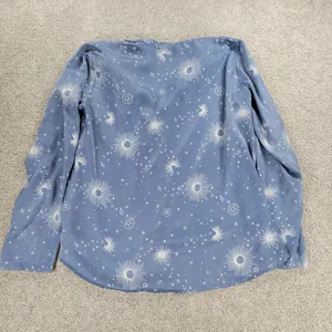 BP Celestial Pajamas Set Womens XS Blue White Sun Stars Moon Pants Button Top thumbnail 5
