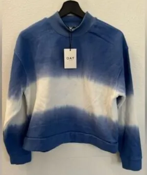 OAT New York Blue Stripped pullover sweatshirt NWT XS thumbnail 1