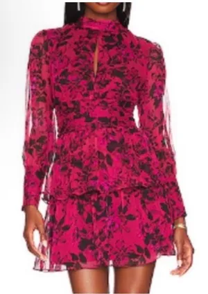 Amanda Uprichard Samira Dress, Floral Long-Sleeve Ruffle Mini Dress thumbnail 1