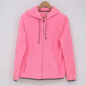 No Boundaries Hoodie Womens L Pink Full Zip Teddy Fleece Excellent thumbnail 2