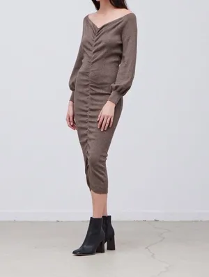 Grade & Gather Shirred Sweater Midi Dress thumbnail 3