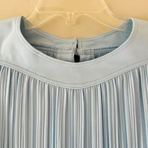 VTG‎ 1970 Sz 12 Dress Ruffled Multi Tiered Accordion Pleated Short Sleeve thumbnail 2