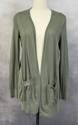 Abercrombie‎ Fitch Cardigan Sweater Women Medium Open Front Soft Layering Earthy thumbnail 1