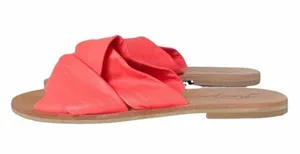 Free People Sandal Rio Vista Neon Coral Slide Leather Sandals Womens Size 36 | 6 thumbnail 4