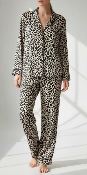 Kate Spade New York Leopard Print Pajama Set Women's Large Lounge Sleepwear thumbnail 1