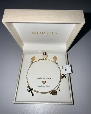 Morici Sterling Silver 925 Cross Bracelet Christian Mary‎ Holy Charm 7.5" thumbnail 1