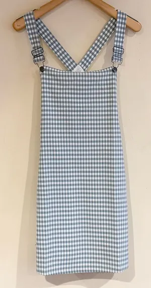 NWT Peach Love California‎ Gingham Jumper Overall pocketed Dress Large thumbnail 1