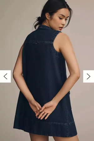 ALIGNE Luella Denim Mini Dress Anthropologie Dark Wash US 12 thumbnail 8