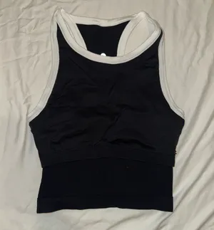 Black Athletic Top with Built in Bra thumbnail 4