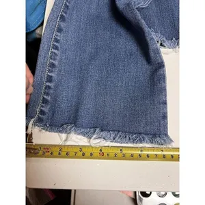 Arizona Jeans Womens Size 5 High Rise Flare Jeans Raw Hem Medium Wash Blue thumbnail 6