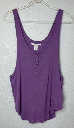 Levi's Purple Scoop Neck Henley Tank Top Size M thumbnail 1
