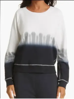 Rails Theo Charcoal Dip Dye Sweatshirt XS Crewneck French Terry thumbnail 1