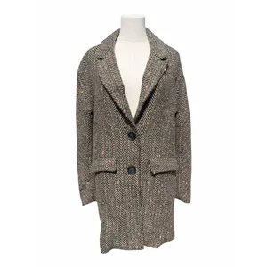 ASTR The Label Keller Coat Women S Herringbone Tan Black Wool Blend Preppy thumbnail 5