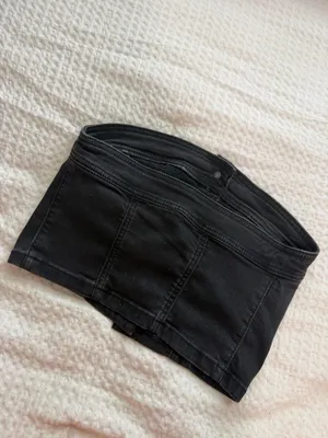 Black Denim Tube Top thumbnail 3