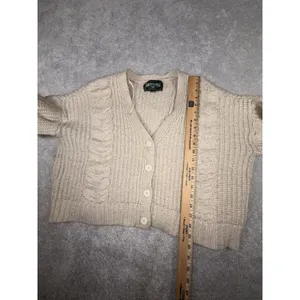 American Eagle Ivory Large Chunky Knit Cardigan‎ thumbnail 7