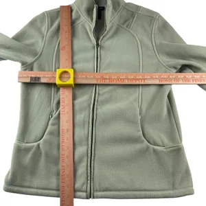 Barrage Collection Women's Fleece Jacket Quilted Arms Zip Up‎ Light Green Size M thumbnail 6