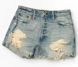 Abercrombie & Fitch Annie High‎ Rise Distressed Denim Shorts Light Wash 26/2 thumbnail 1