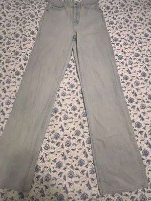 H&M Light Blue Wash size 4 TALL high waist wider leg 100% Cotton thumbnail 1