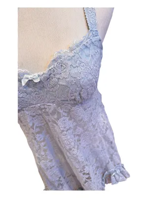 NWT Beginning Boutique Baby Blue Lace Mini Dress Sheer 6 S Babydoll thumbnail 6