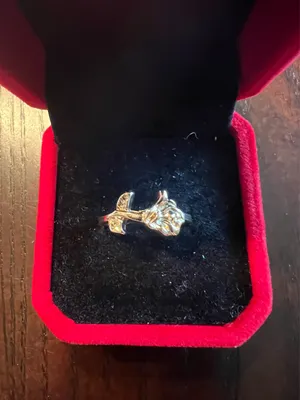 Gorgeous 10k Plated Zircon Flower Ring Size 8 Gold thumbnail 1
