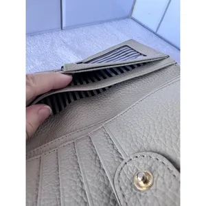 Kate Spade Pebble Leather Wallet Tan Beige Compact ID Multiple Pockets Womens thumbnail 8