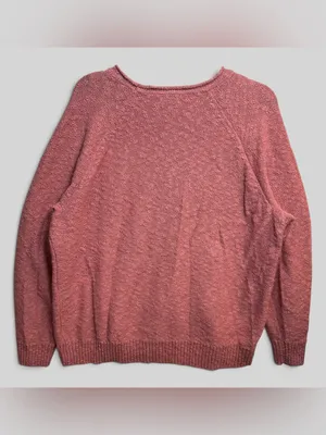 L.L.Bean Women’s XL Pink Cotton Textured Knit Crewneck Sweater Pullover thumbnail 4