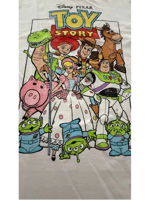 Fruit of the Loom Disney Pixar Toy Story Cast Graphic T-Shirt White Size Small S Woody Buzz thumbnail 5