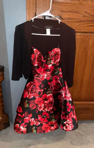 Rose Floral Homecoming Dress thumbnail 1