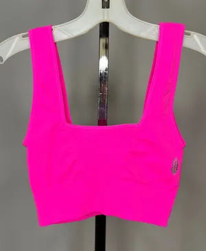 Free People Movement Good Karma Square-Neck Sports Bra Hot Neon Pink thumbnail 1