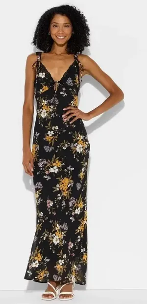 ✨Wild Fable Women Lace Trim Maxi Empire Waist Sz Large Dress✨ thumbnail 1