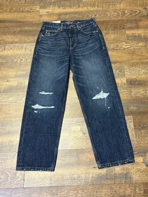 NEW Ariat Jeans Tomboy Straight Ultra High-Rise Women's 27 Button Fly Distress thumbnail 3
