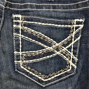 ARIAT Mid-Rise REAL Entwined Boot Jeans Sz 26 Blue Cowgirl Country Western Boho thumbnail 7
