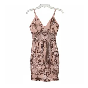 PrettyLittleThing Dress Womens 0 Pink Sequin Bodycon Mini Cocktail Party Event thumbnail 2