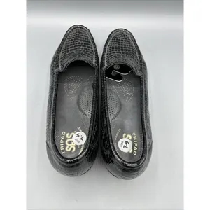 SAS Tripad Black Reptile Croc Slip‎ On Leather Loafers Comfort Women’s 7.5 thumbnail 4