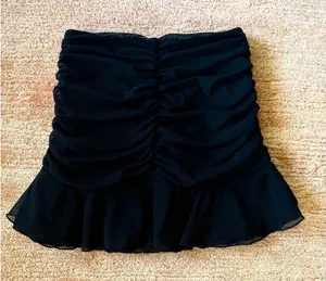 Forever 21 Black Ruched Strapless Peplum Tube Top Size S thumbnail 1