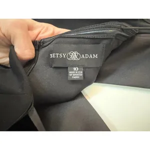 Betsy & Adam Black Tux Detail Strapless Column Gown Size 10 $239 NEW thumbnail 13